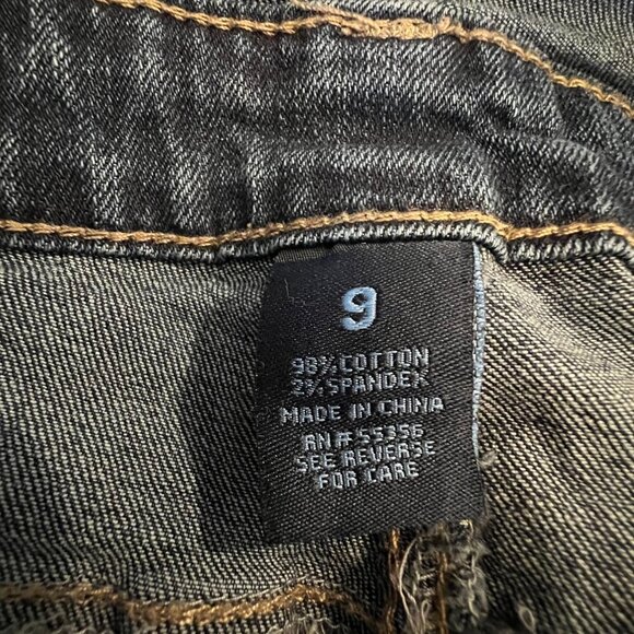 Women's Dark Blue Denim Spice Bib Overalls, Distressed, Size 9 - Picture 9 of 13